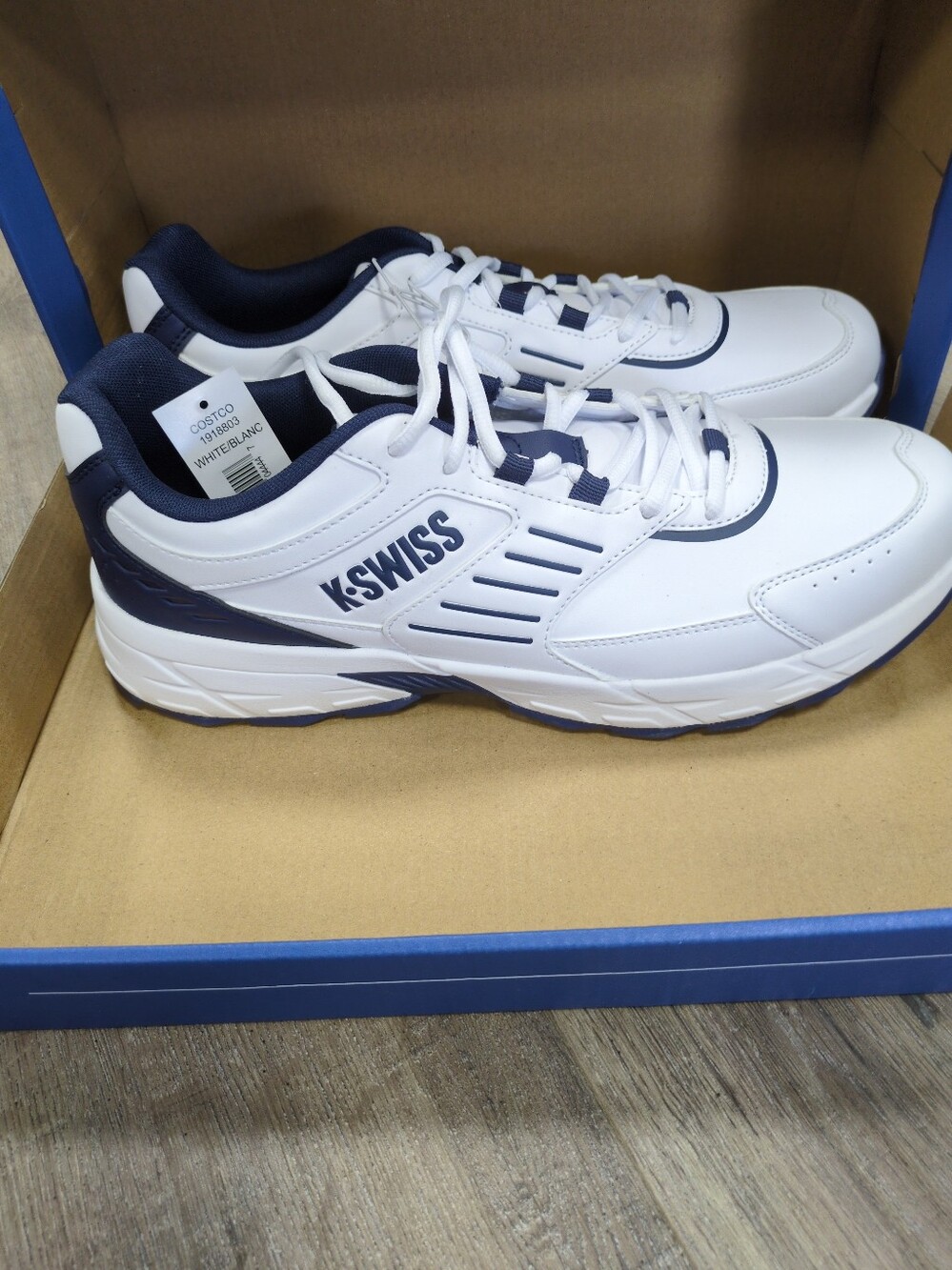 NEW K-Swiss Shoes Mens Sz 13 Fario White Navy Athletic Shoes